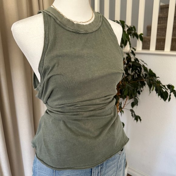 FP Movement by Free People Women's Washed Green Sleeveless Tank SIZE: M - Picture 3 of 3